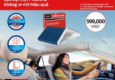 Lọc gió điều hoà mới Ford Motocraft tháng 9